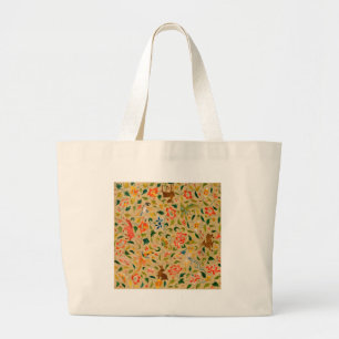 Dierlijke Antiek vogelpest Deer Rabbit Grote Tote Bag