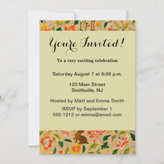 Dierlijke Antiek vogelpest Deer Rabbit Kaart (Voorkant)