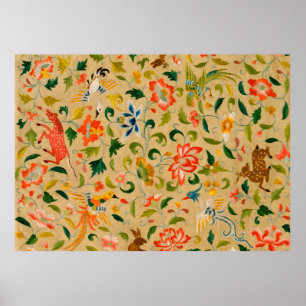 Dierlijke Antiek vogelpest Deer Rabbit Poster