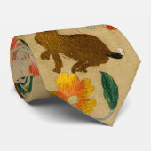 Dierlijke Antiek vogelpest Deer Rabbit Stropdas (Opgerold)