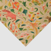 Dierlijke Antiek vogelpest Deer Rabbit Tissuepapier (Detail)