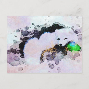 *~* Dierlijke AP18 Sneeuwvos Witte poolpolaire vos Briefkaart