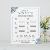 Dierlijke Baby [Blauw Floral Theme] Briefhoofd (Staand voorkant)