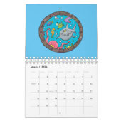 Dierlijke cartoon illustratie kalender (Mar 2026)