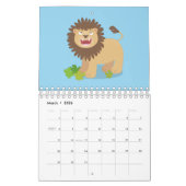 Dierlijke cartoon illustratie kalender (Mar 2026)