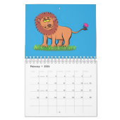 Dierlijke cartoon illustratie kalender (Feb 2026)