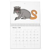 Dierlijke cartoon illustratie kalender (Feb 2026)