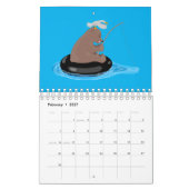 Dierlijke cartoon illustratie kalender (Feb 2027)