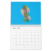 Dierlijke cartoon illustratie kalender (Mar 2027)