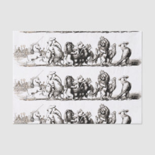 Dierlijke Cartoon Unicorn Elephant Lion Zoo Tissuepapier