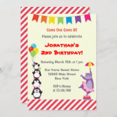 Dierlijke Circus Kinderdagfeest Uitnodiging (Voorkant / Achterkant)