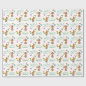 Dierlijke circus kunst aangepaste baby shower wrap cadeaupapier (Vlak)