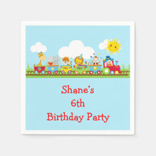 Dierlijke Circus Train Kinderen van Birthday in he Servet