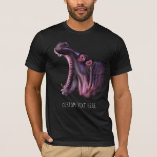 Dierlijke Collectie Grote Hippo Voeg Jouw tekst to T-shirt