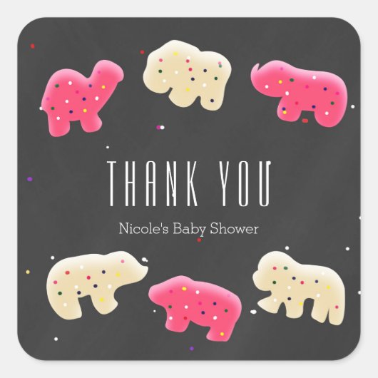 Dierlijke Cookies Baby shower Party Favor Stickers (Voorkant)