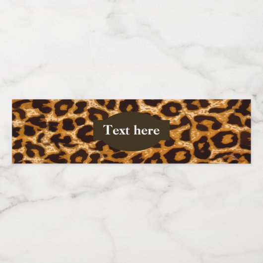 Dierlijke, dierlijk gedrukte, luipaard, cheetah waterfles etiket (Enkel label)