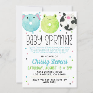 Dierlijke Donut Baby Sprinkle Shower Kaart