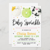 Dierlijke Donut Baby Sprinkle Shower Kaart (Voorkant / Achterkant)