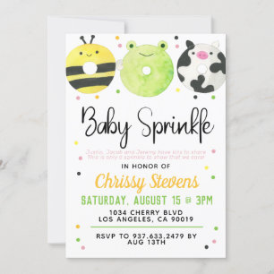 Dierlijke Donut Baby Sprinkle Shower Kaart