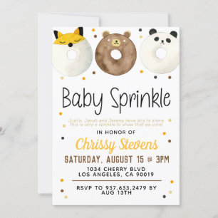 Dierlijke Donut Baby Sprinkle Shower Kaart