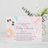 dierlijke donuts leuk virtueel baby shower (Staand voorkant)