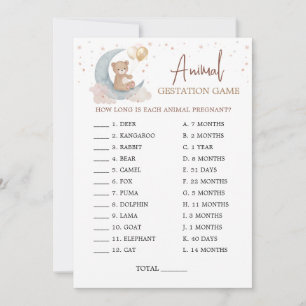 Dierlijke dracht Over de Maan Baby shower Kaart