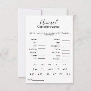 Dierlijke dracht spel baby shower spel