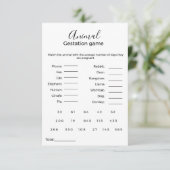 Dierlijke dracht spel baby shower spel Kaart (Staand voorkant)