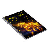 Dierlijke eenhoorn fantasie gouden lichtgevende st notitieboek (Rechterzijde)