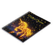 Dierlijke eenhoorn fantasie gouden lichtgevende st notitieboek (Linkerzijde)