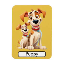 Dierlijke Flashcard Dog / Puppy, kinder, Leren Magneet