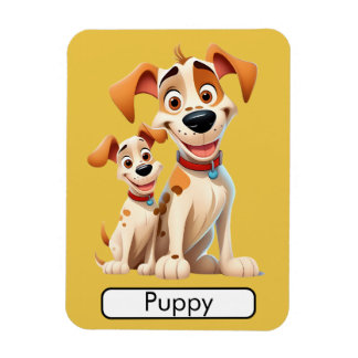 Dierlijke Flashcard Dog / Puppy, kinder, Leren Magneet