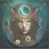 Dierlijke geest Mystical Fantasy Art Sticker (Voorkant)