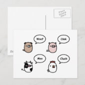 Dierlijke geluiden briefkaart (Voorkant / Achterkant)