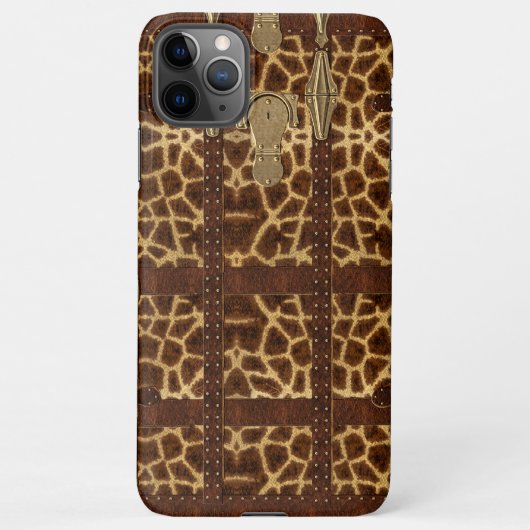 dierlijke Giraffe met leder uit de iPhone Hoesje (Achterkant)