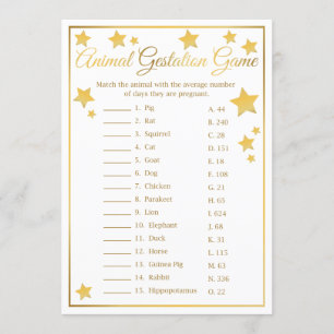 Dierlijke Gontest Gold Star-Baby shower Kaart
