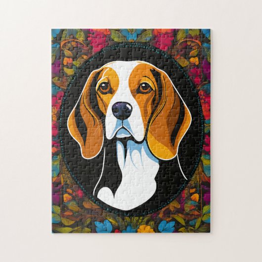 Dierlijke hond Beagle Vibrant Legpuzzel (Verticaal)