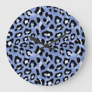 Dierlijke huid Allure: Waterverf Leopard Grote Klok