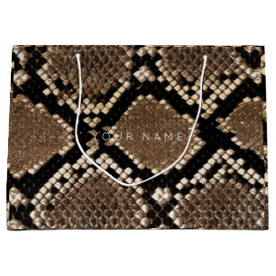 Dierlijke huid Bruin Abstract Python Zwart Wit Large Cadeauzakje