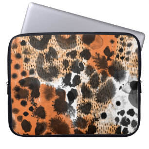 Dierlijke huid: creatief luipaardpatroon. laptop sleeve