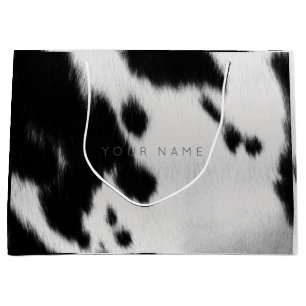 Dierlijke huid Zwart Wit Abstract Koe Glam Large Cadeautasje