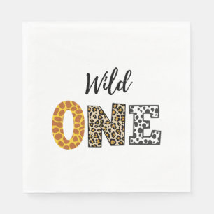 Dierlijke kalligrafie wit wild een servet