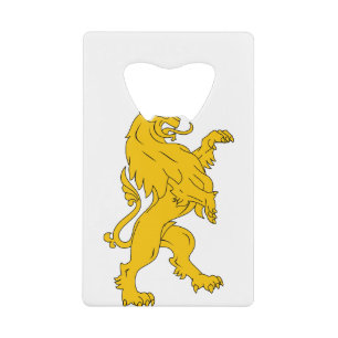 Dierlijke kat Heraldry-leder zoogdier gestikt Kredietkaart Flessenopener