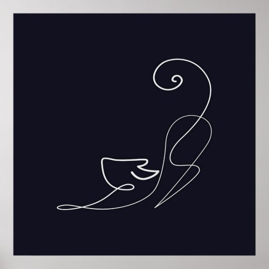 Dierlijke kat | Lijnkunst | Kat Lover Poster (Voorkant)