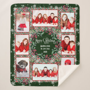 Dierlijke kerstfoto's fotocollage sherpa deken