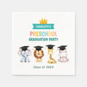 Dierlijke Kinder voorschoolse Afstuderen viering Servet (Voorkant)