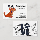 Dierlijke klinische testhond visitekaartje (Voorkant / Achterkant)