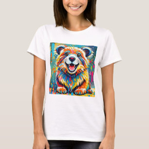 Dierlijke kunst met gewaagde, dynamische t-shirt