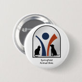 Dierlijke Logo met kat en hond Ronde Button 5,7 Cm (Voorkant /achterkant)