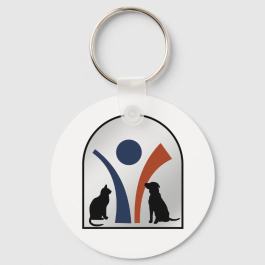 Dierlijke Logo met kat en hond Sleutelhanger (Voorkant)